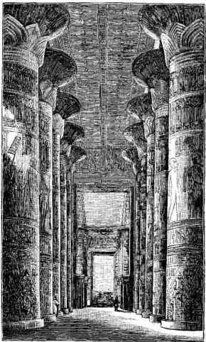 GREAT HALL OF COLUMNS AT KARNAK (RESTORED.)