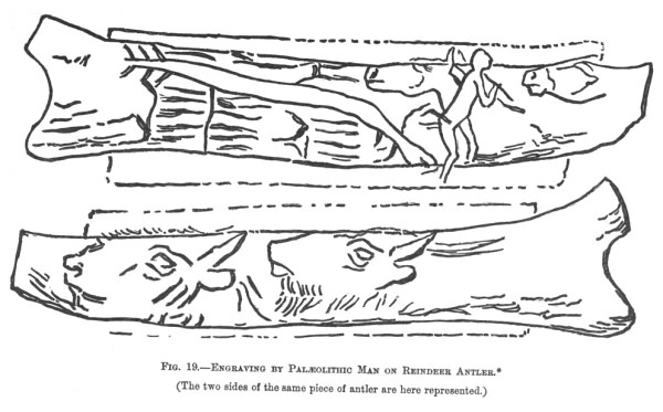 ENGRAVING OF PAL&AElig;OLITHIC MAN