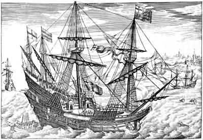 AN ELIZABETHAN GALLEON AN ELIZABETHAN GALLEON