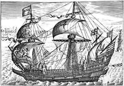 AN ELIZABETHAN GALLEON AN ELIZABETHAN GALLEON