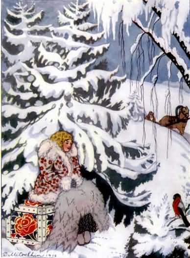 There she was, a good fur cloak about her shoulders and costly blankets round her feet. There she was, a good fur cloak about her shoulders and costly blankets round her feet.