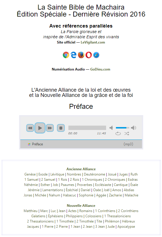 La Sainte Bible de Machaira 2016 (Audio)