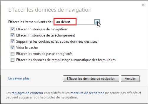 Vider le cache