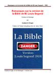 Remarques sur la version de la Bible Segond