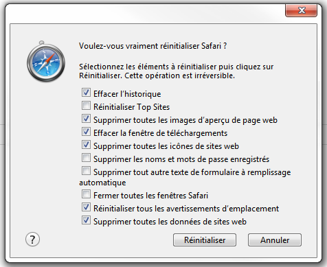 Supprimer toutes les données de site web