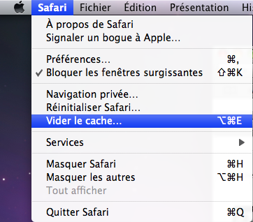 Vider le cache